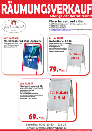 Räumungsverkauf Jänner Plakatständer