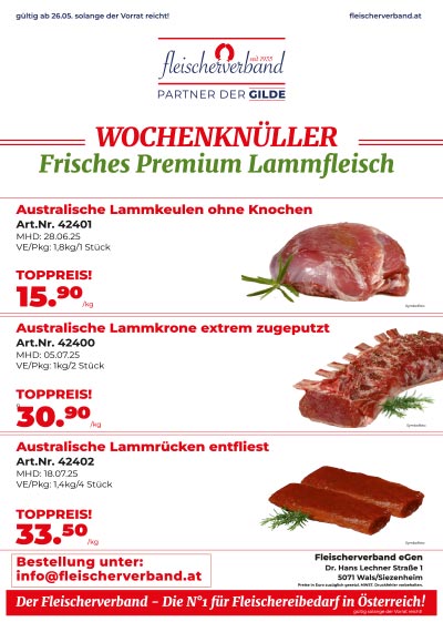 Wochenknueller Australisches Lammfleisch
